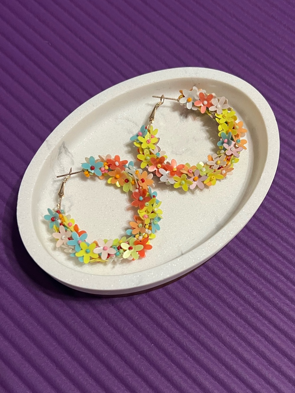 Beaded Flower Earrings